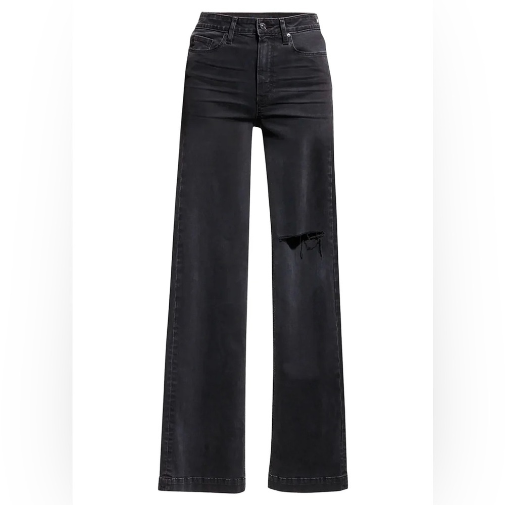 PAIGE Leenah deconstructed black slim wide leg